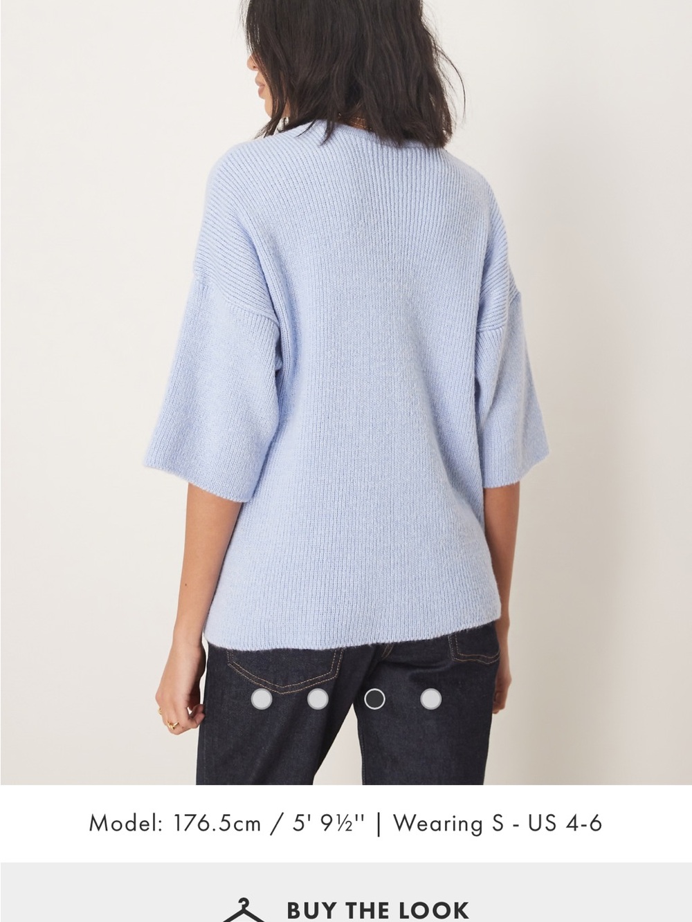 ASOS Light Blue Short-Sleeve Knit Top - Picture 3 of 4